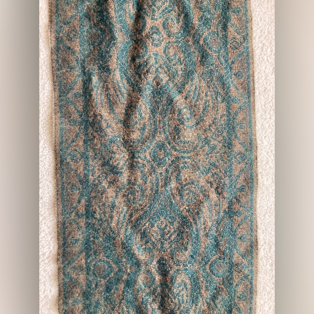 Brown Tan Green Pattern Winter Scarf